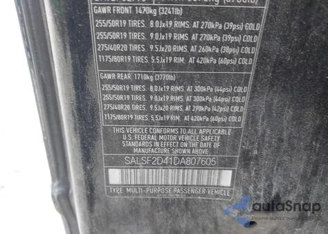 2013 Land Rover Range Rover Sport Hse из США, поврежденный, VIN SALSF2D41DA807605